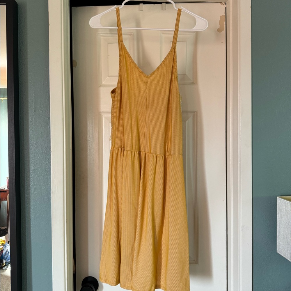 Yellow spaghetti strap midi sundress